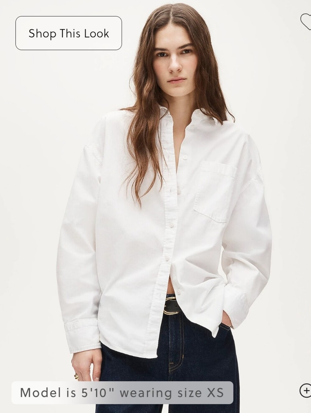 NWT J.Crew Women's Étienne oversized shirt in lightweight oxford Sz S $128 White